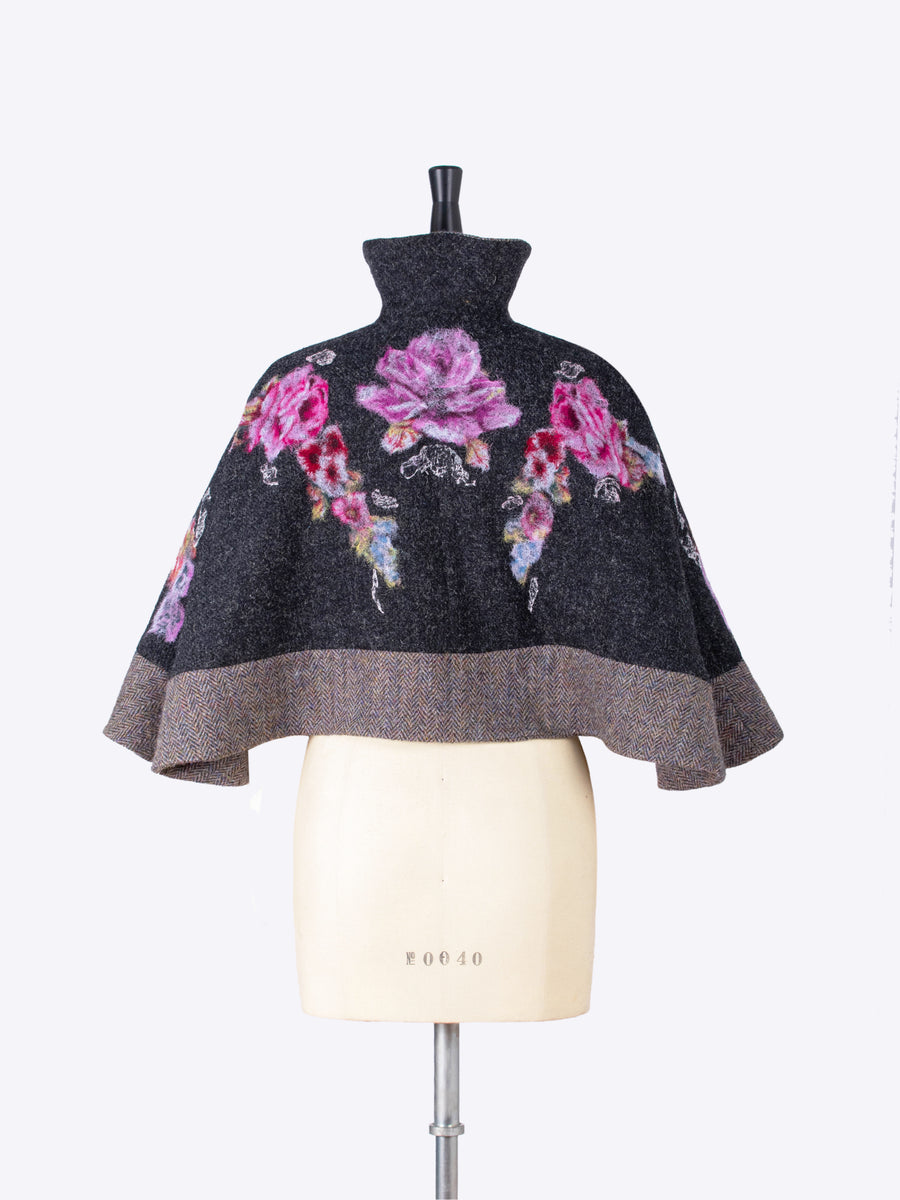 british slow fashion - short embellished cape